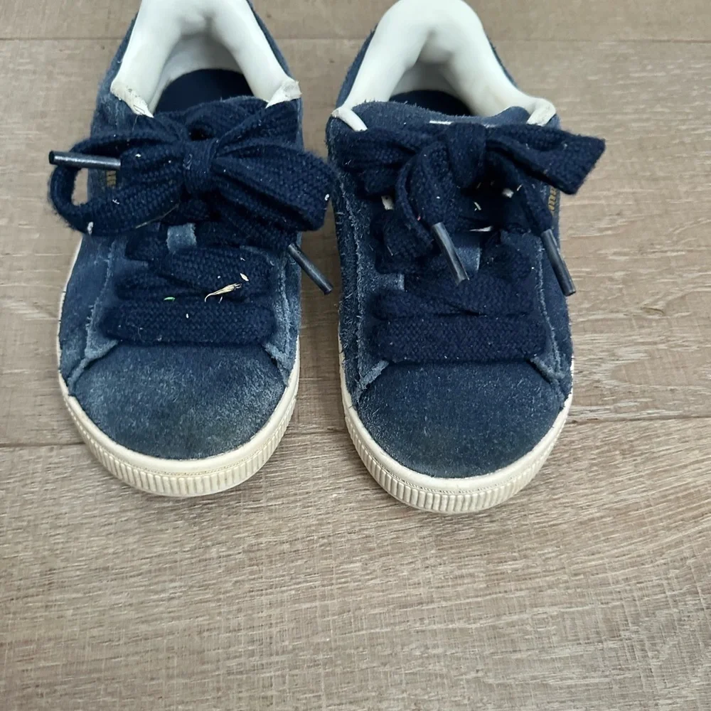 Puma suede Kids Navy and Light Blue Sneakers